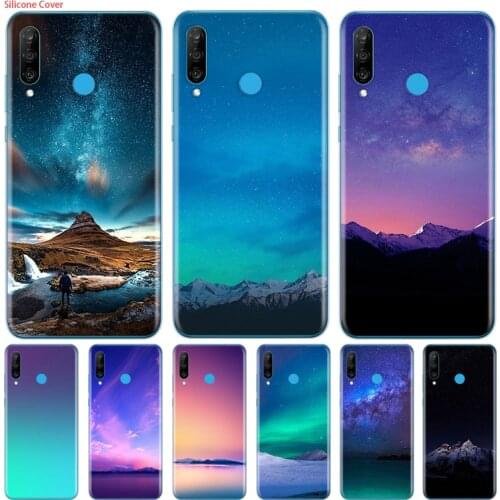 Aurora night Silicone Cover For Huawei P40 P30 P20 P10 P9 P8 Pro Plus Lite E Mini 2019 2017 Phone Case