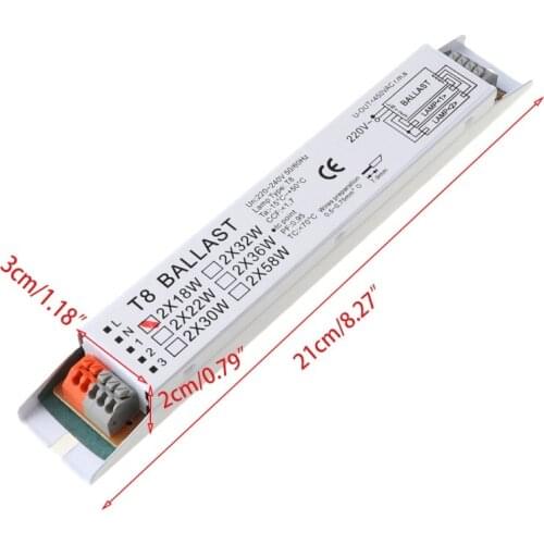 T8 220-240V AC 2x58W Wide Voltage Electronic Ballast Fluorescent Lamp Ballasts