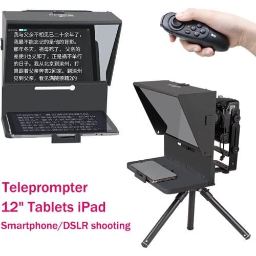Q2 Teleprompter for iPad Tablet Phones Prompting Inscriber Interview Prompter Reader for Mobile DSLR Camera Live Recording
