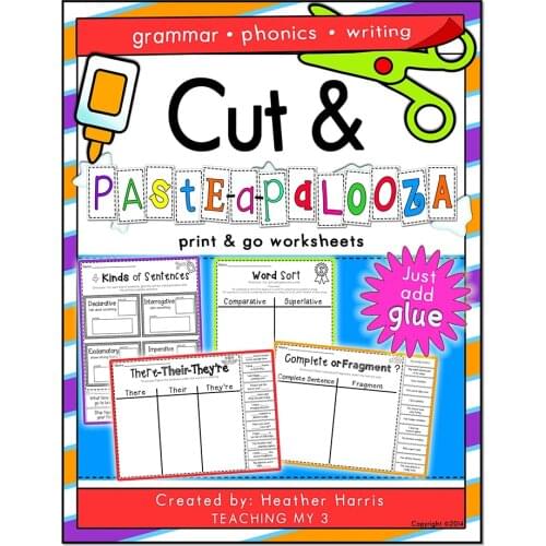Grammar Phonics Writing Cut and Paste Workbooks for Kids Ages 8-10 Learning English PDF File