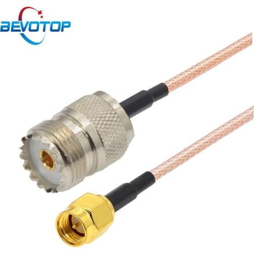 SO239 UHF Female Jack to SMA Male Adapter RG316 Pigtail Jumper RF Extension Cable 15CM 6" for CB Radio Ham Radio FM Transmitter