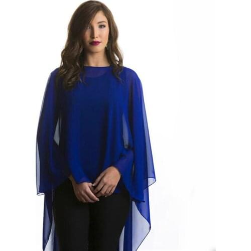 High Low Summer Chiffon Shawl Womens Wedding Shrug Bridal Long Shawl Bolero Evening Dress