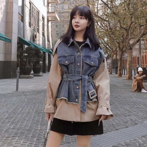 Женские джинсовые тренчи Xiangyihui China At AliExpress