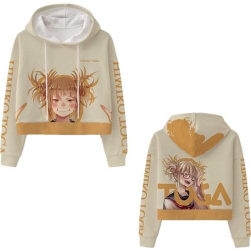 My Hero Academia Cartoon Hoodie Anime Cosplay Costume Sweatshirts Himiko Toga 3D Print Hoodies Women Outwear