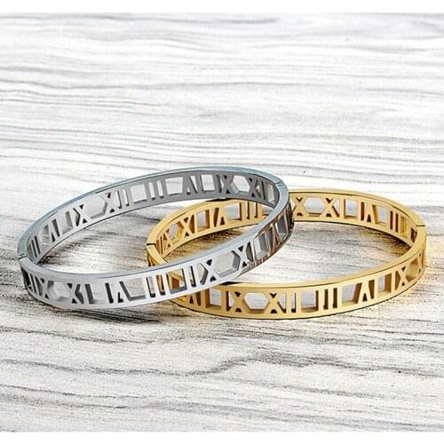 Buyee 925 Sterling Silver Classic Bangle Women Shiny 8mm Width Roman Mumeral Bangle for Women Men Sweet Fashion Wedding Jewelry