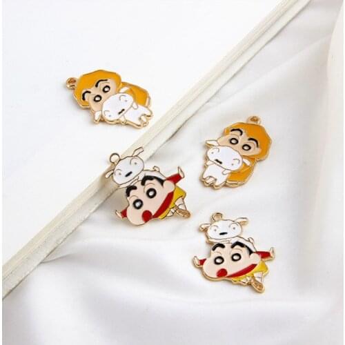 10pcs/Lot Cartoon Alloy Enamel Pendants Oil Drop Cute Boy And Dog Charms For DIY Earring Keychain Jewelry Ornament Accessories