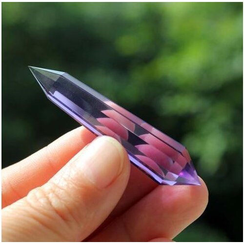 12 sided VOGEL Style Synthetic Deep Purple QUARTZ CRYSTAL DT POINT Healing 13g