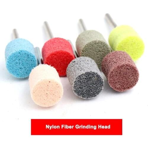 3PCS 3mm Shank Nylon Fiber Grinding Head 150-1000 Grit Buffing Wheel For Mould Finish Polishing Grinder Rotary Tool Accessories