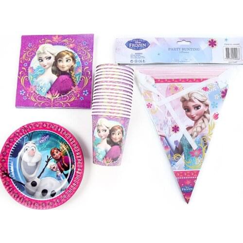 36pcs/lot Disney Frozen Aisha and Anna Princess Snow Disposable Tableware Birthday Party Field Party Supplies Set A Cutlery Set