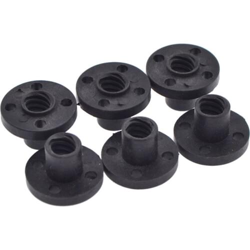 Funssor 5 Pcs Black TR8 Lead Screw POM nut TR8x2/TR8x4/TR8x8 Trapezoidal Screw Nuts Delrin Nuts 8mm