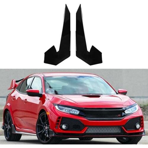 Car Front Bumper Lip Splitter Fin Air Knife Auto Kit Car Spoiler for Honda Civic 10TH Type-R 2019-2021