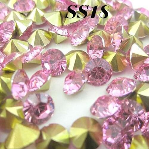 Free Shipping Wholesale (30G)4320pcs/lot SS18(4.2-4.4mm) Light Pink Color Resin Pointback beads For Bags/Garment DIY