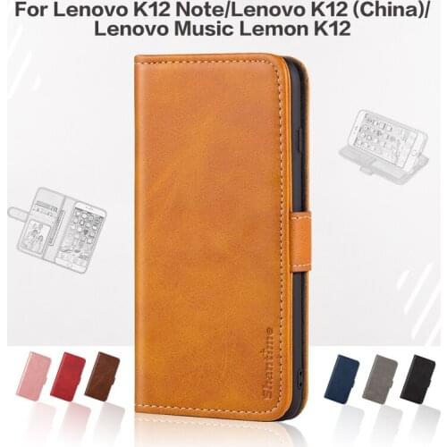 Cover For Lenovo K12 Note Case Leather Luxury With Magnet Wallet Case For Lenovo K12 (China) Lenovo Music Lemon K12 Phone Cover