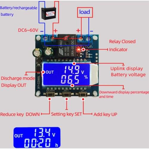 LCD Battery Charging Control Module DC Voltage Under-voltage Protector