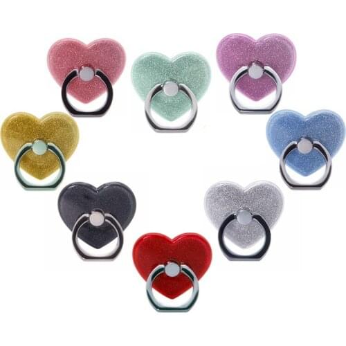 Phone Ring Holder for Tablet Mobile Phone Holder Stand Universal Phone grip Heart-shaped Finger Ring Holder Car Mount Stand