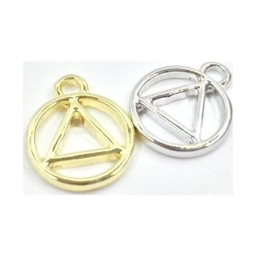 Eruifa 20pcs 10mm Nice Triangle Charm Zinc Alloy necklace,earring bracelet jewelry DIY handmade 2 colors