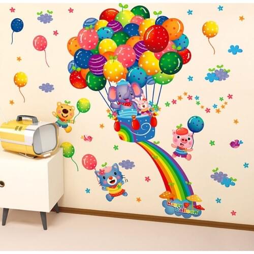 Cartoon Hot Air Balloon Nursery Removable Wall Sticker Decal Decor Vinyl Art