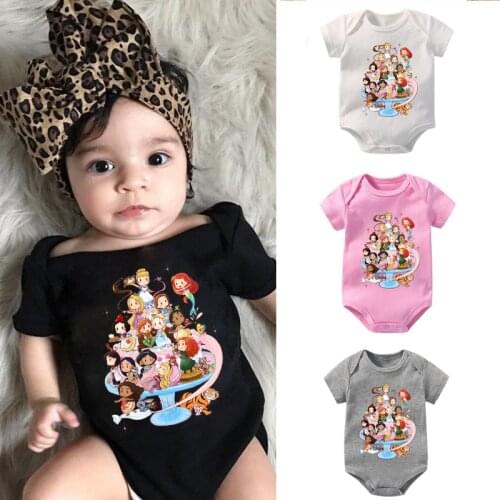 Summer New Fashion Short Sleeve Onesies Cute Cartoon Graphics Baby Romper Girls Harajuku Style Soft Cotton Toddler Bodysuit