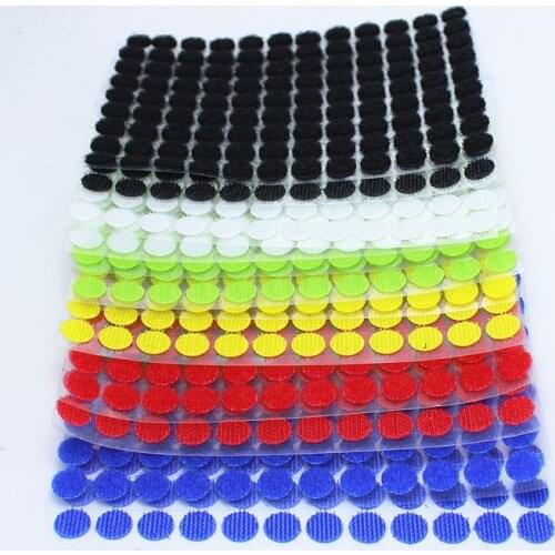 100 Pairs 10mm More color Magnetic Nylon Coin Sticker Double Sided Holes Hooks Loops Disc Round Pads Dot Fastener Tailors DIY