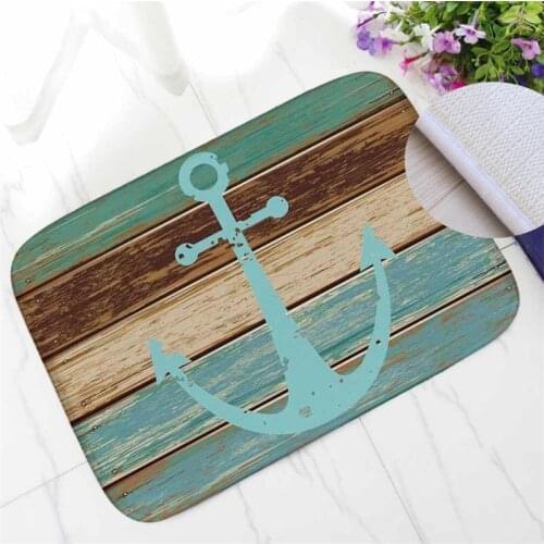 Doormat Nautical Anchor 3D Print Rug Bath Mat Anti-slip Rugs Vintage Kitchen Rug Bathroom Floor Mat Bathroom Carpet Home Textile