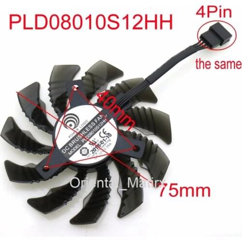 PLD08010S12HH PLD08010S12H DC12V 75mm Fan For Gigabyte GTX1050 1060 1070 1080 G1 N950OC N960G1 N970 Graphics Card Cooling Fan