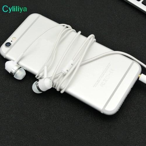 Wired Cheap Earphone 3.5mm In Ear earphones earcup head set crystal line black and white color no mic 200pcs