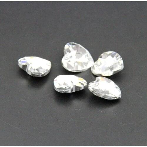 Clear With Silver Back Crystal Glass Heart Beads With One Hole 28mm 100pcs For Home Decoration News