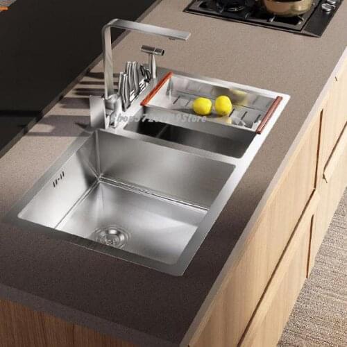 Manual Sink 304 Stainless Steel Handmade Basin Thickened Water Bucket Sink Kitchen Sink Double Sink