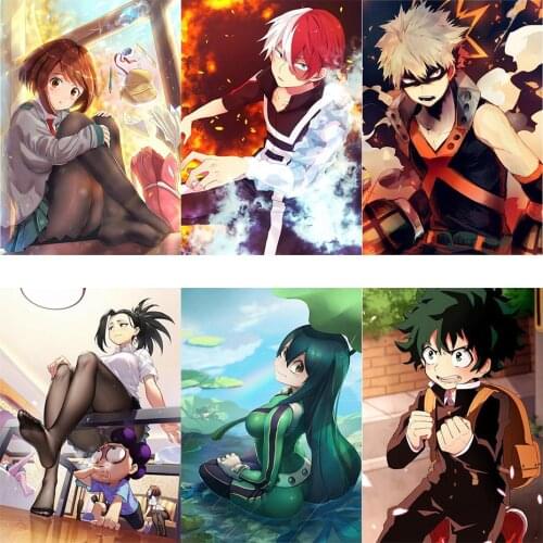 Self-adhesive Wall Sticker Animation My Hero Academia Sticker for Anime Fans Home Wall Decoration Living Room Decoration