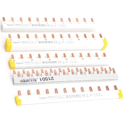 12x18mm comb-shaped busbar 4P can be connected to 3 4P circuit breakers, connected to copper busbar, wiring bar A9XPH412