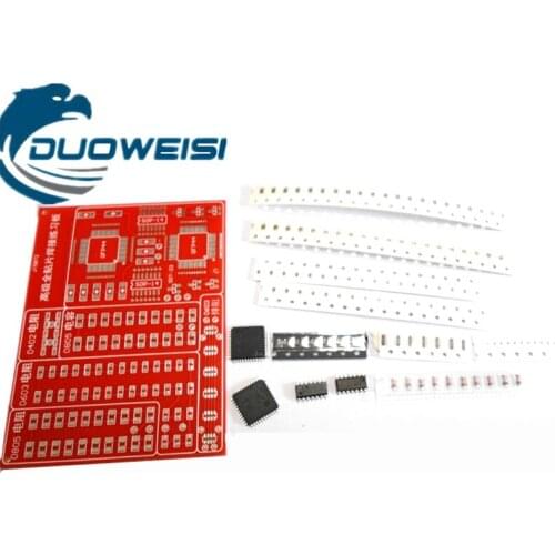 Enhanced SMD soldering practice board 9 major components 110 only add 0402 DIY kit