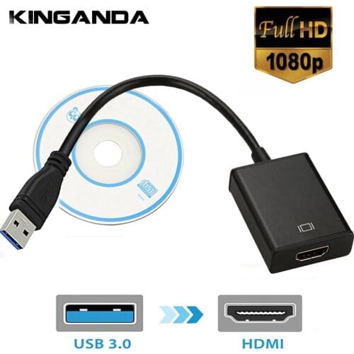 USB 3.0 to HDMI-compatible 1080P Adapter Cable Converter Multi Monitor Display HDTV Adaptor External Video Graphic Card Cable
