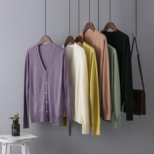 2021 spring new cardigan basic coat cut off Crochet T-shirt soft top