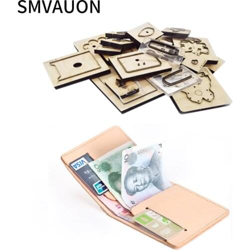 SMVAUON Leather Cutting Dies DIY Wallet Card Case Coin Purse Business Mould Template Suitable for Die Cutting Machine