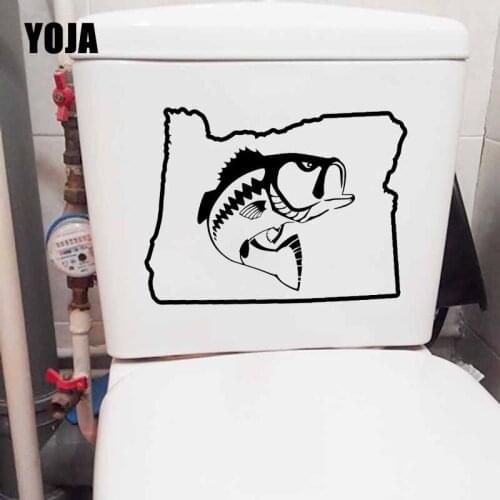 YOJA 24.3X18.1CM WC Toilet Decal Oregon Bass Wall Sticker Bedroom Home Decoration T5-0314