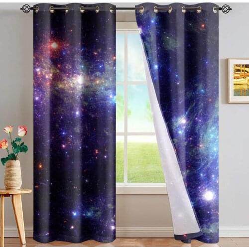 Blackout Curtains Drapes Curtains for Living Room Blind Curtains Window Home Decorations Galaxy Star Pattern Curtain for Bedroom