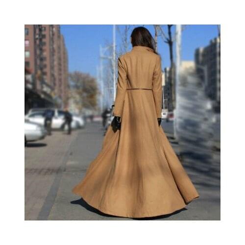 Plus Size 3XL Autumn Winter Woolen Coat Women Abrigos Mujer X-Long Trench Coat Chaquetas Invierno Mujer High Quality LX172