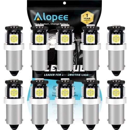 10pcs BA9S 12146 T4W 233 1895 White 12V LED Light 5050 5SMD Car Interior Map Dome Courtesy Trunk License Plate Side Marker Light