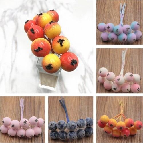 10Pcs/Bouquet Durable Vivid Anti Fade Blueberry Fake Berry Fruit Wear-resistant Simulation Berry Exquisite for Bedroom