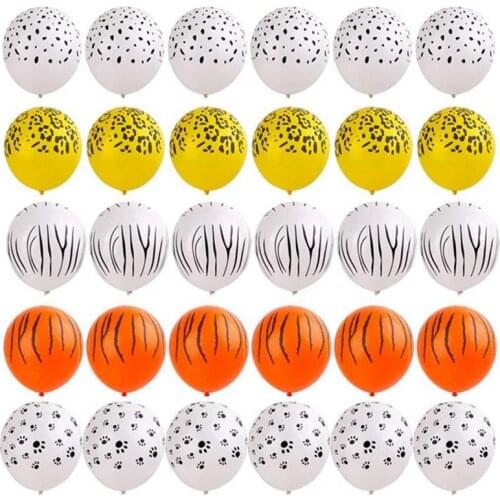 10pcs Latex Animal Balloon Tiger Leopard Zebra Bear Balloons Jungle Party Safari Party Baloons Birthday Party Decorations Kids
