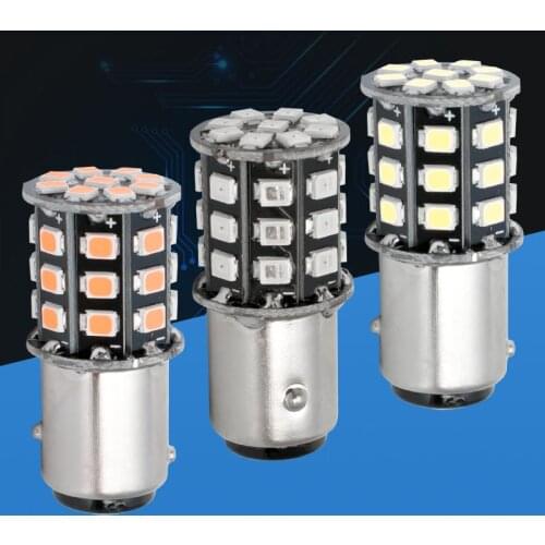 100pcs 1157 BAY15D P21/5W 33 SMD 2835 LED Red White Amber Car Turn Signals Bulb Tail lamp Auto Daytime Running Light
