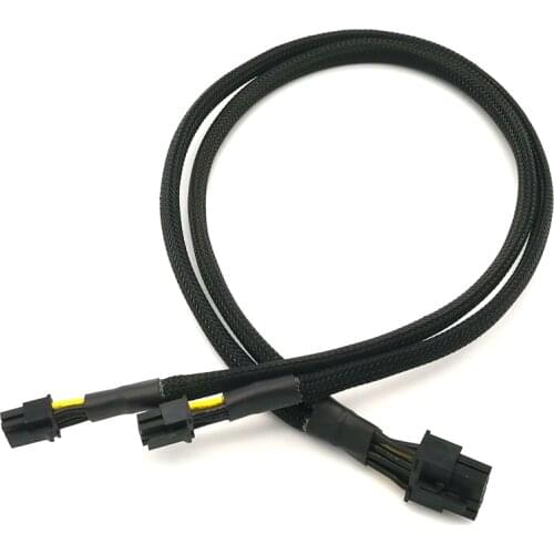 100pcs/lot Dual Mini PCI-E 6-Pin to Standard PCI-E 8-Pin Video Card Power Cable for Apple G5/Mac Pro - 50cm