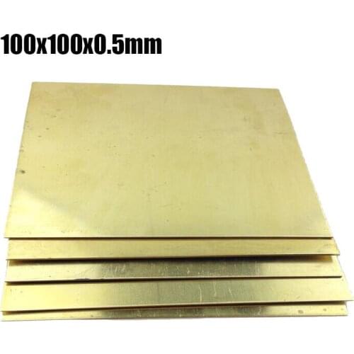 100x100x0.5mm Brass plate sheet Architectural Engineering home Knife DIY material 1 piece
