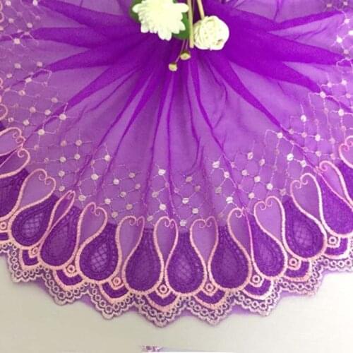 20Yards Embroidery Trim Purple Exquisite Lace Ribbon DIY Ladies Wedding Children Clothing Home Textile Sofa Fabric 20cm