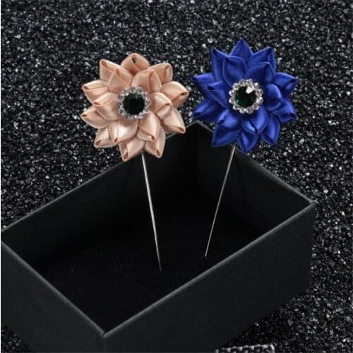 Wholesale 5 PCS/LOT New Fasion Fabric Flowers Handmade Brooch Men Lapel Pin For Men Suits Brooches