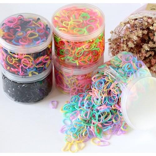 500PCS/Set Baby Girl Hair Ring Headband Princess Hair Accessories Hair Rope Disposable Simple Transparent Childrens Rubber Band