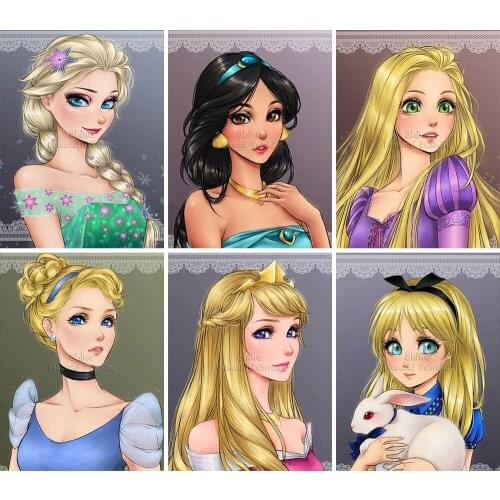 Diamond Painting Disney Princess Cute Girl Cartoon 5D DIY Full Square Round Embroidery Mosaic Set Cross Stitch Home Decor Art