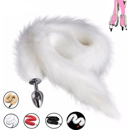 BDSM Dog Fox Tail Anal Plug sexy Toys Metal Fake Furry Butt Plug Flirt Sex Toys For Women Adult Games Product For Couples