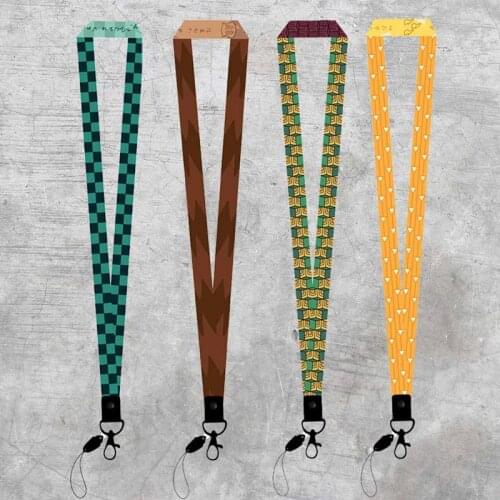 Hot Anime Demon Slayer: Kimetsu No Yaiba Lanyard Id Badge Holder Key Neck Strap High Quality For Kids Gifts