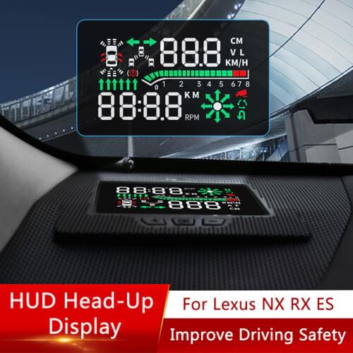 QHCP Car HUD Head-Up Display Digital Speedometer Windshield Projector Overspeed Fuel Mileage For Lexus ES200250NX200300RX300200T